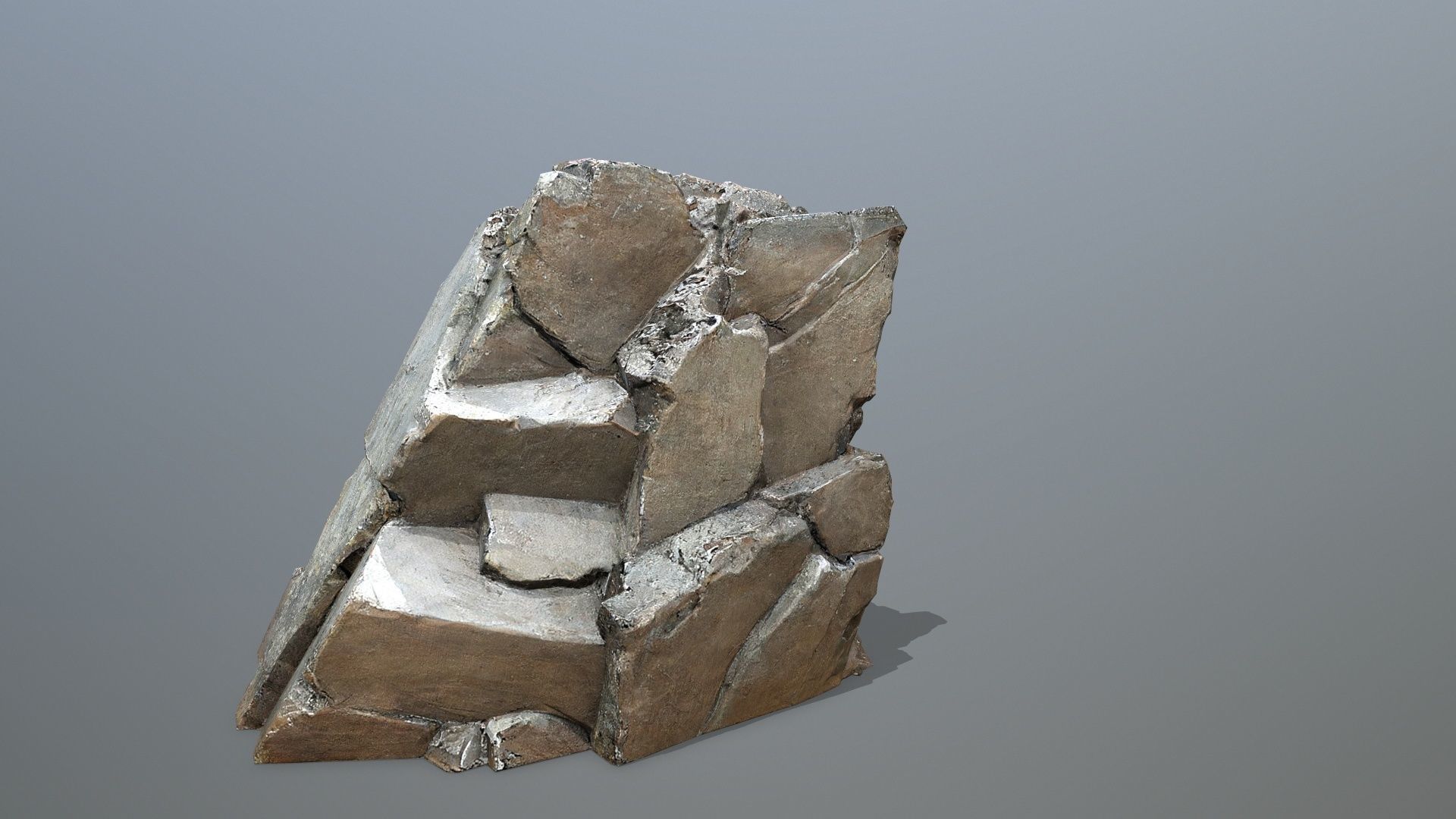 Face of the mountain Low-poly 3D model_5