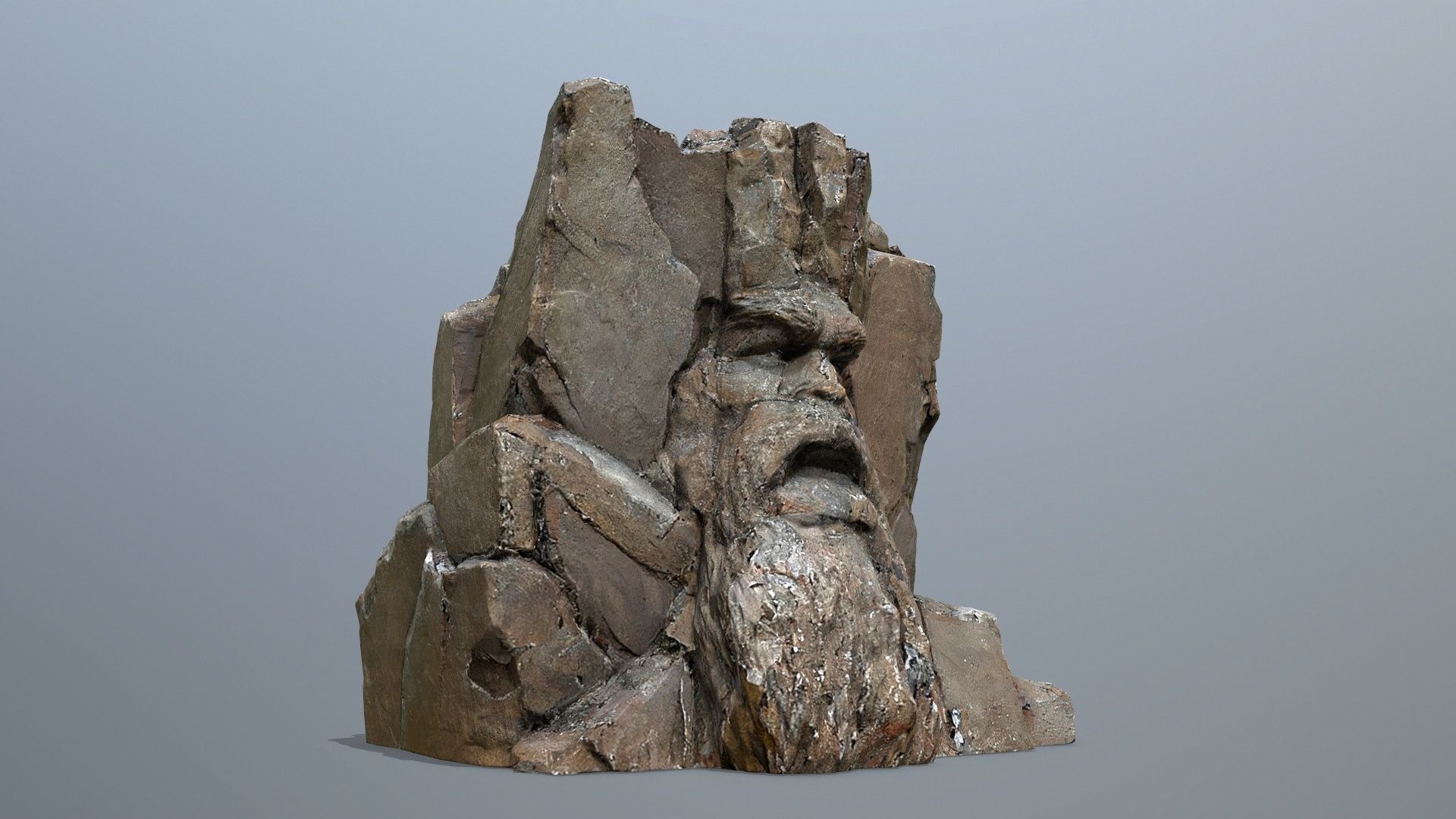 Face of the mountain Low-poly 3D model_1