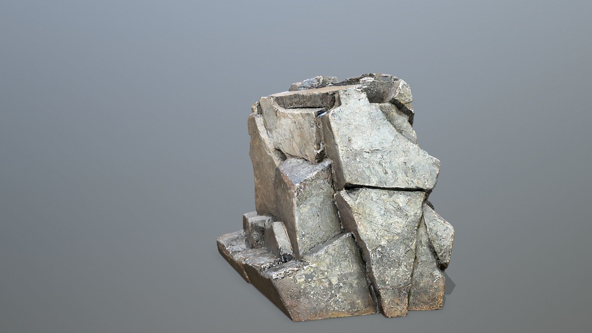 Face of the mountain Low-poly 3D model_7