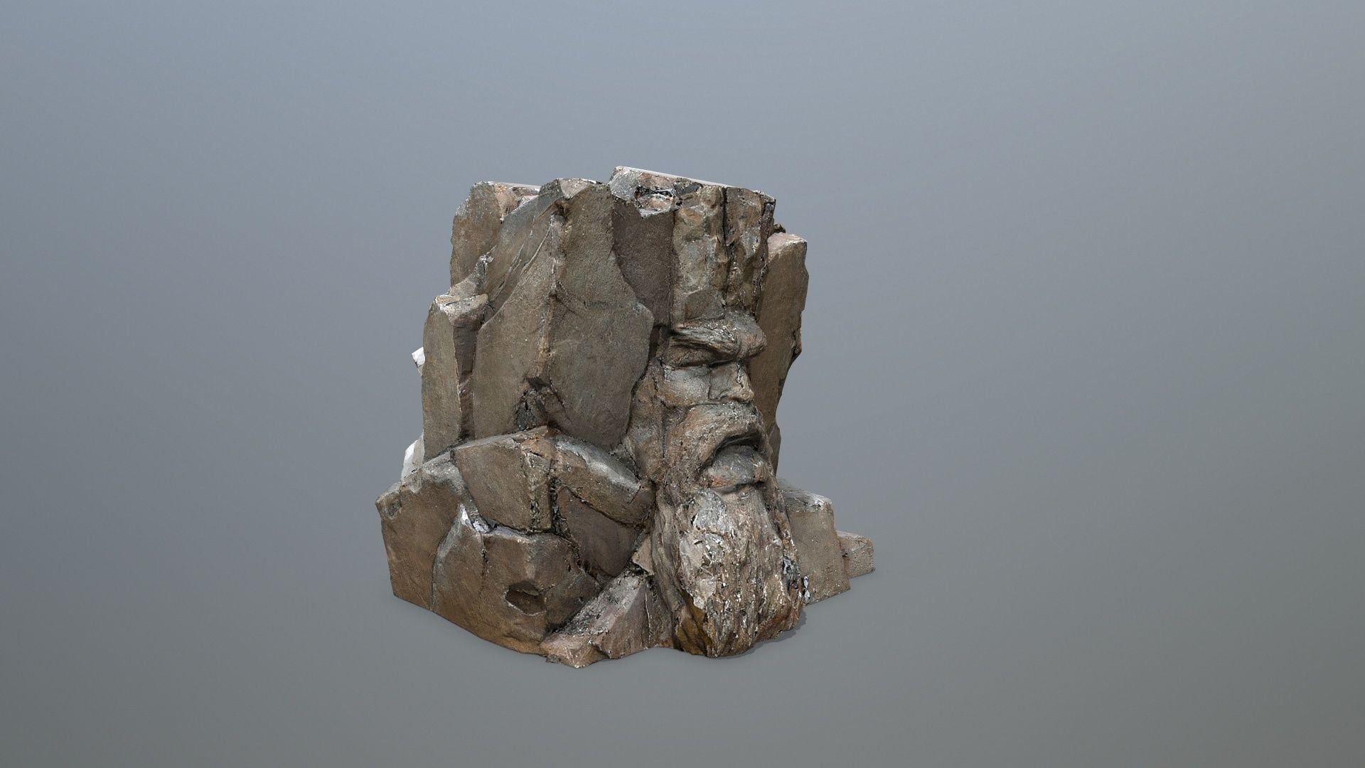 Face of the mountain Low-poly 3D model_3
