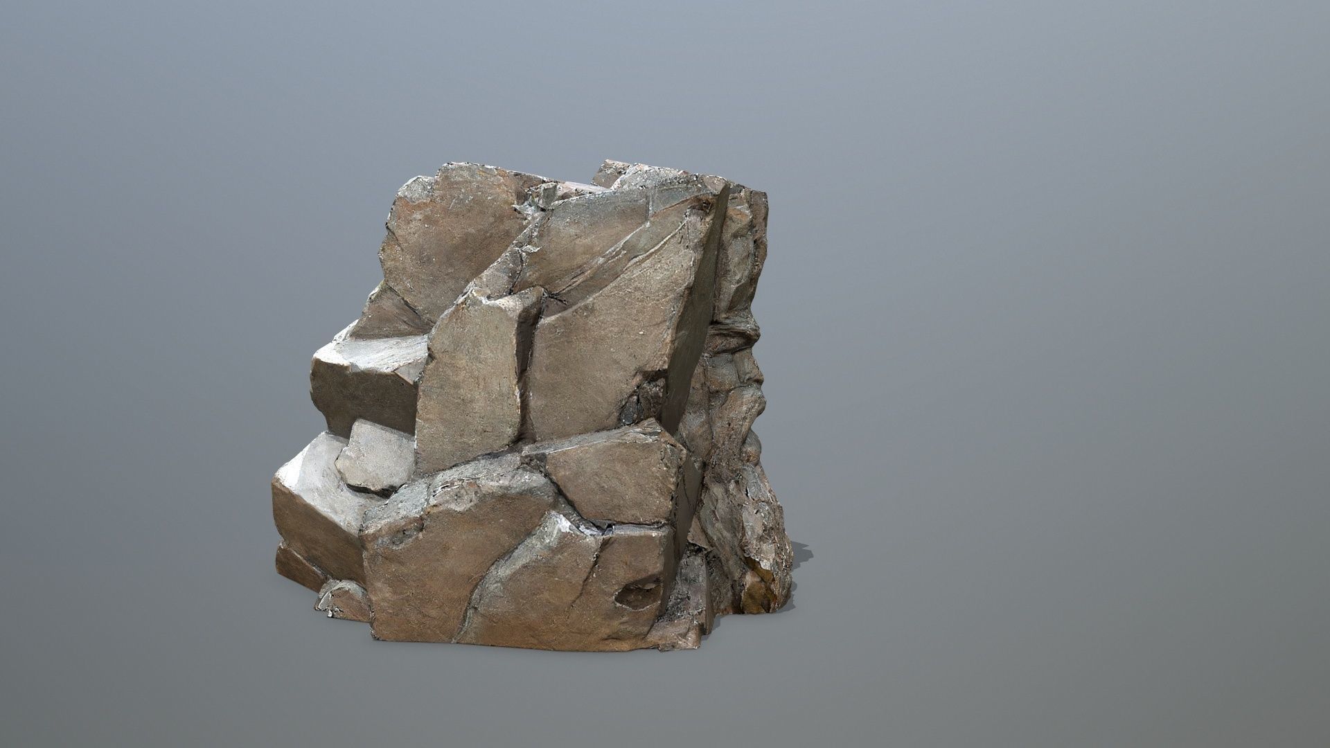 Face of the mountain Low-poly 3D model_4