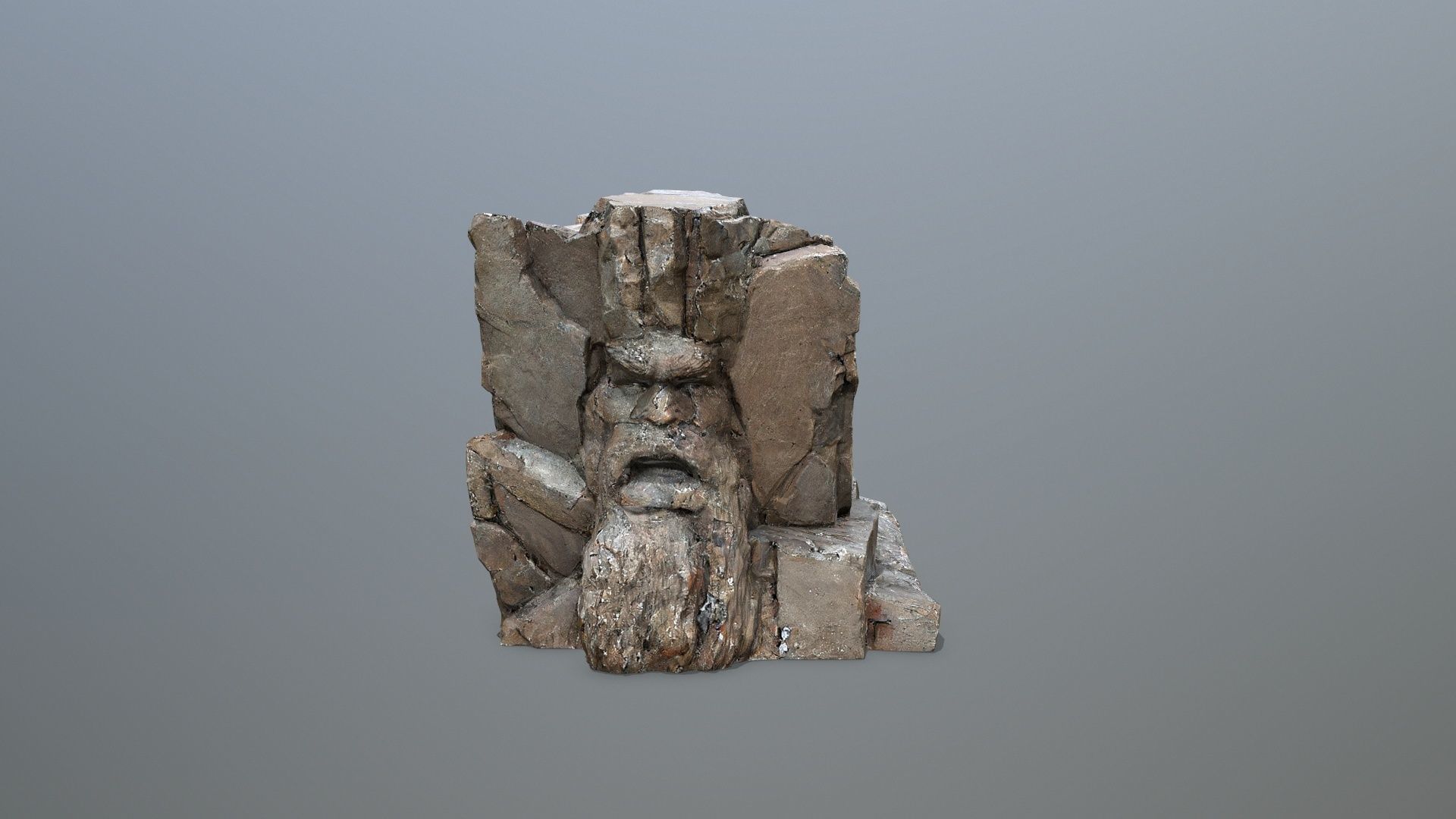 Face of the mountain Low-poly 3D model_11