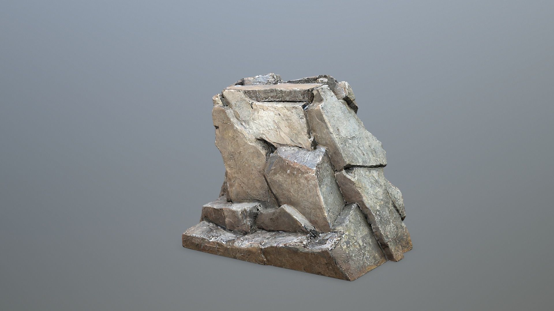 Face of the mountain Low-poly 3D model_8