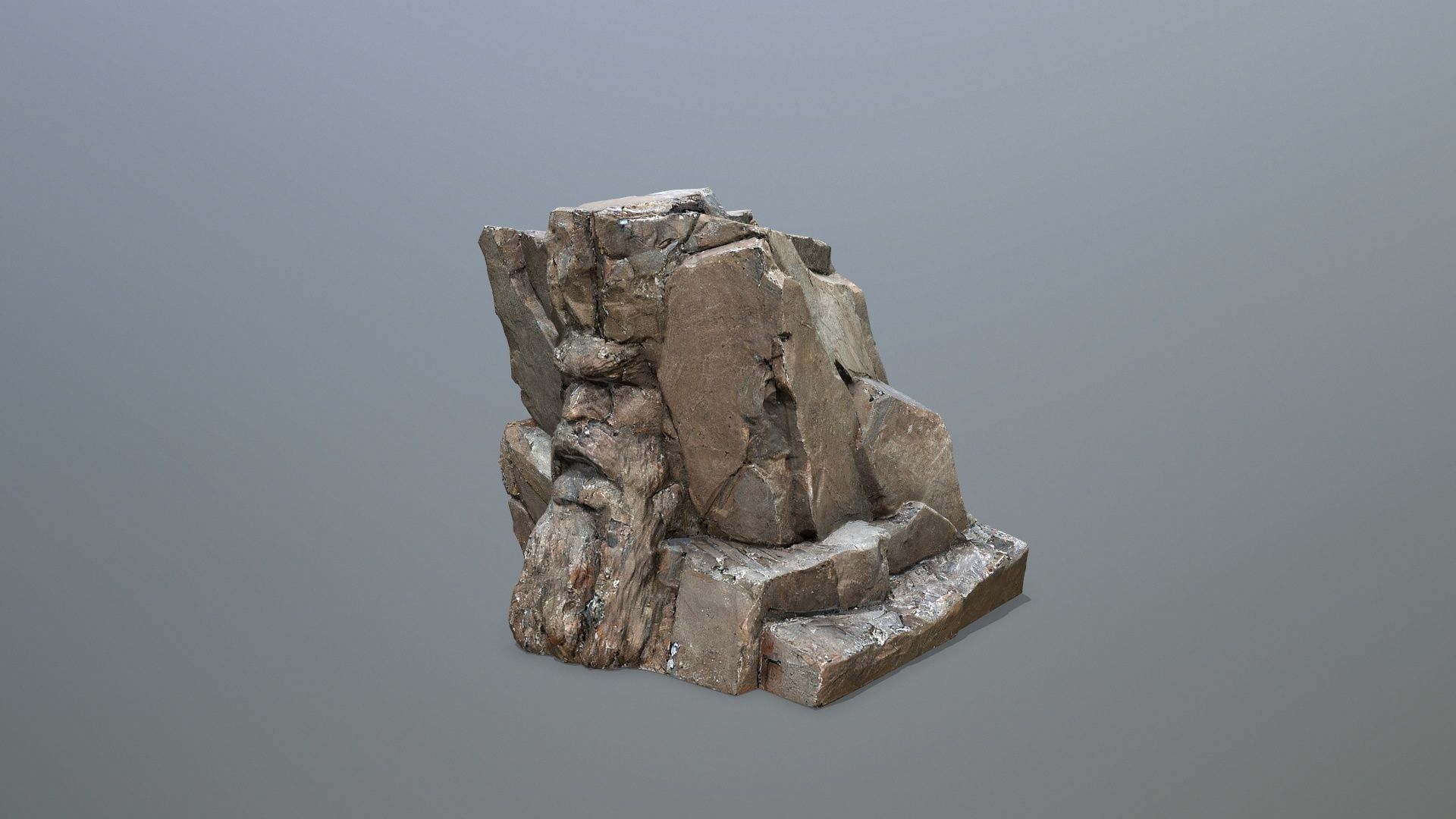 Face of the mountain Low-poly 3D model_10