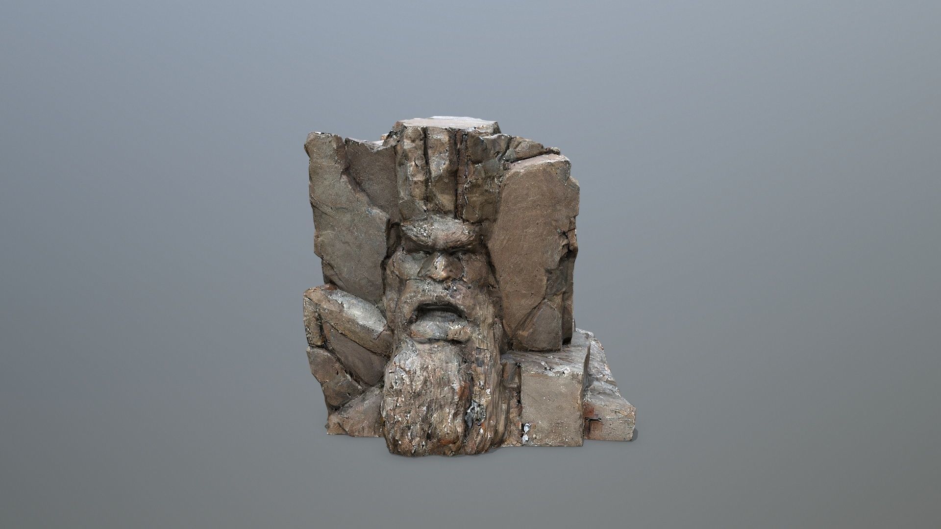 Face of the mountain Low-poly 3D model_2