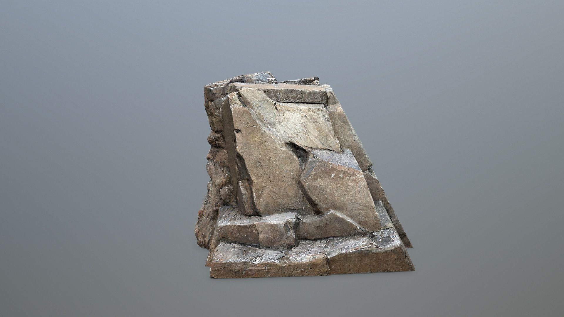 Face of the mountain Low-poly 3D model_9