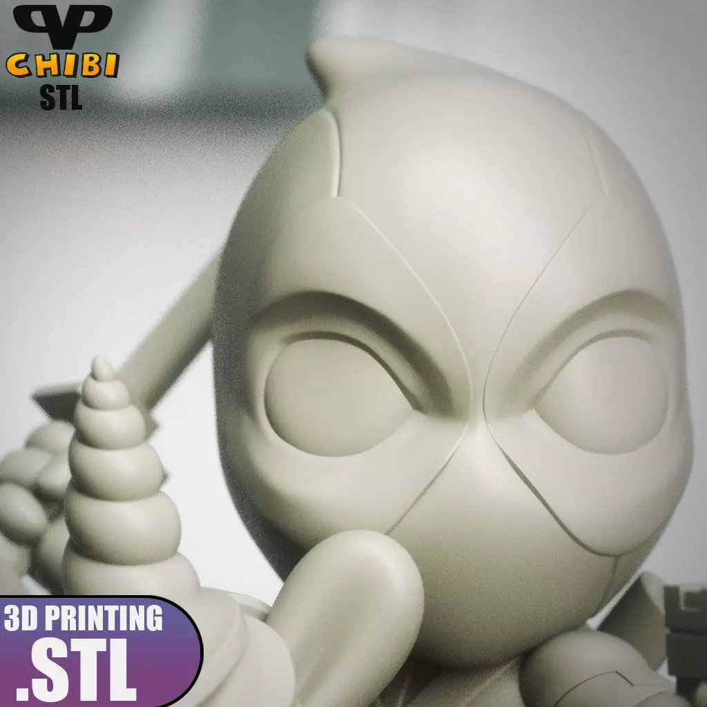 Deadpool on Unicorn Chibi STL for 3D Printing ChibiSTL 3DXM 3D print model_4