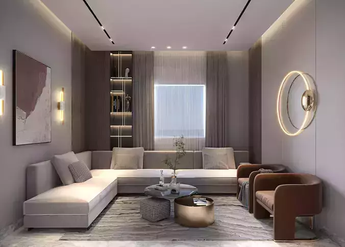 modern livingroom 3d model luxury design 3D model