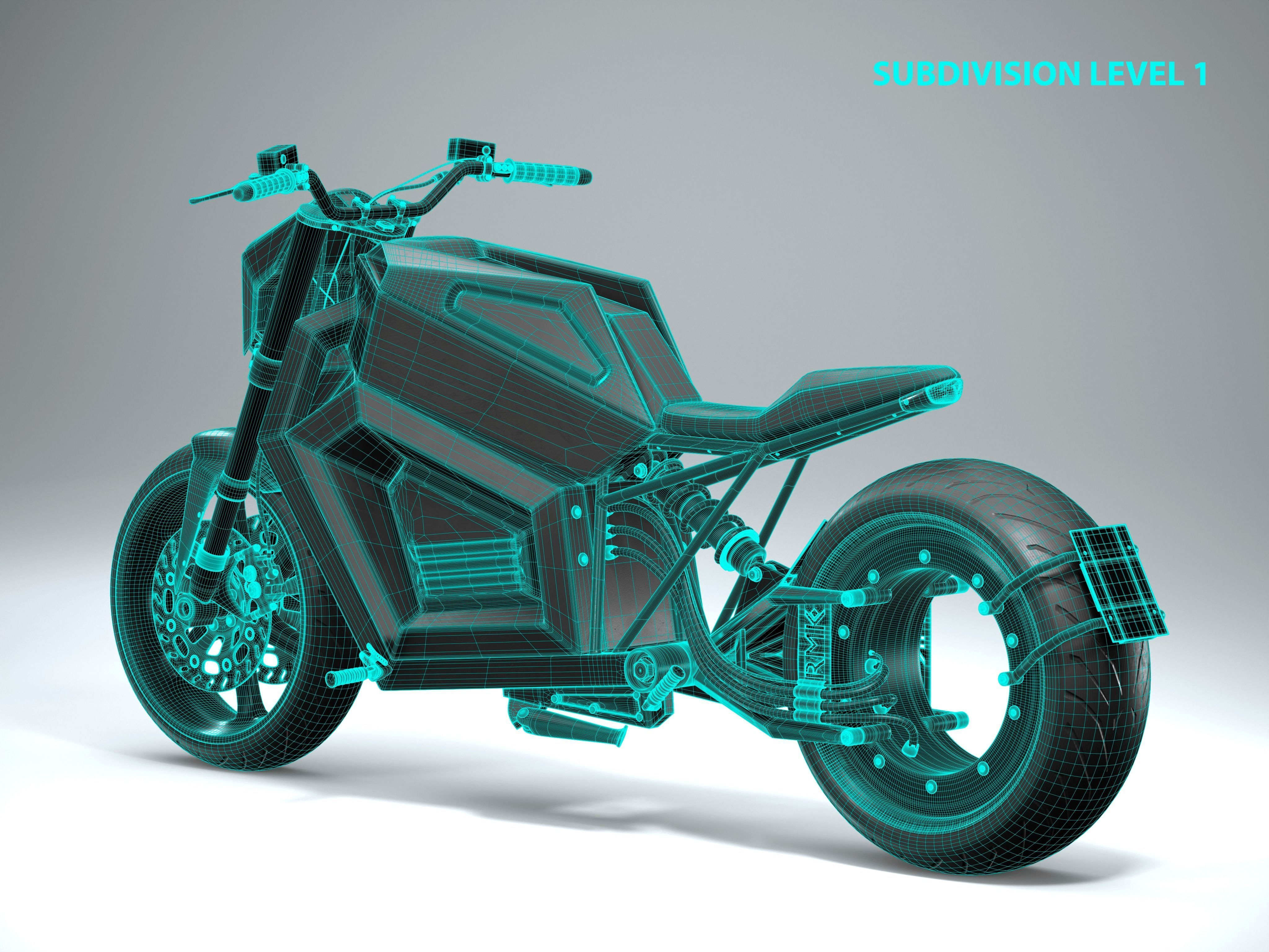RMK E2 electric motorcycle Blue 3D model_13