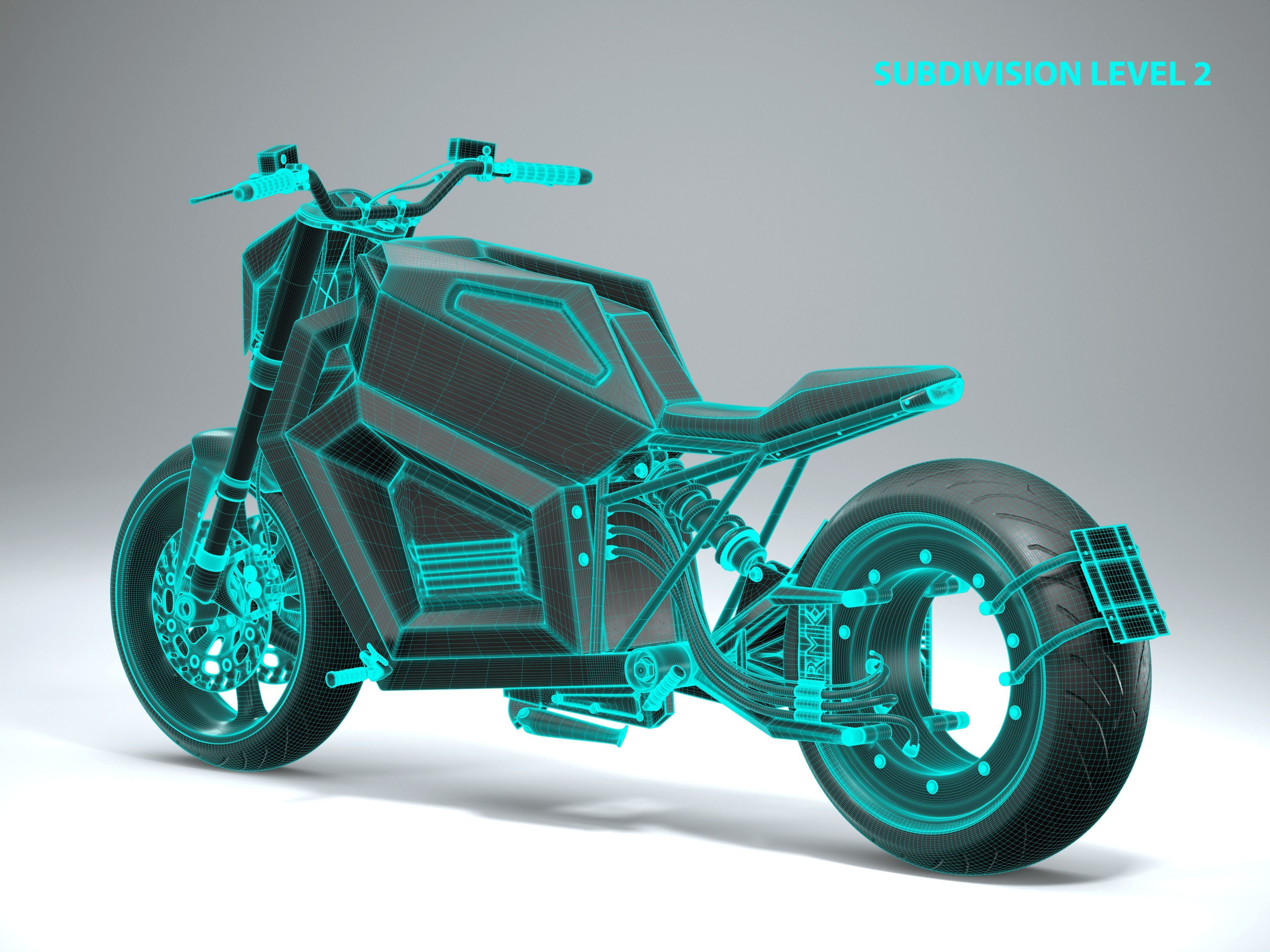 RMK E2 electric motorcycle Blue 3D model_14