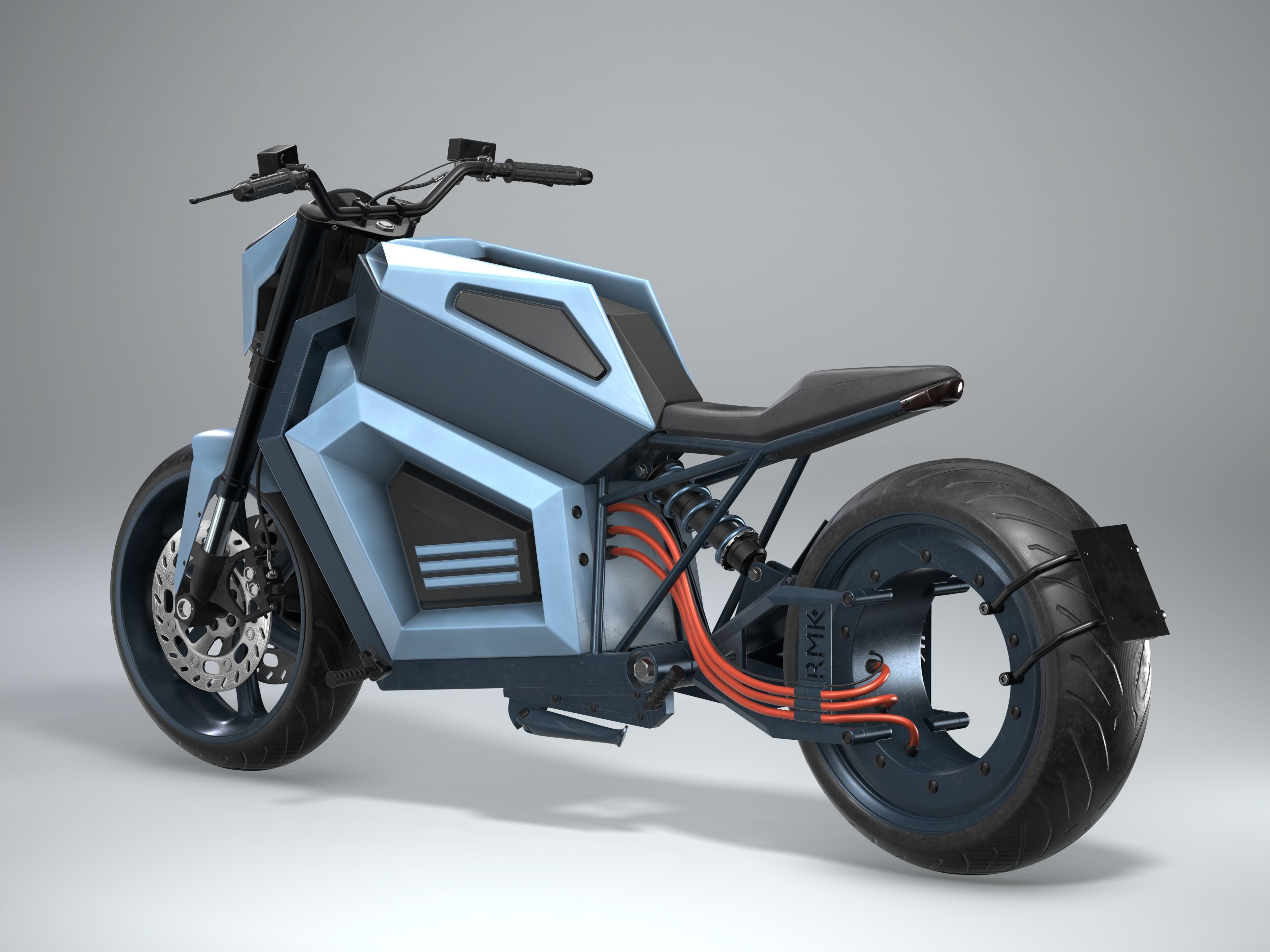 RMK E2 electric motorcycle Blue 3D model_1
