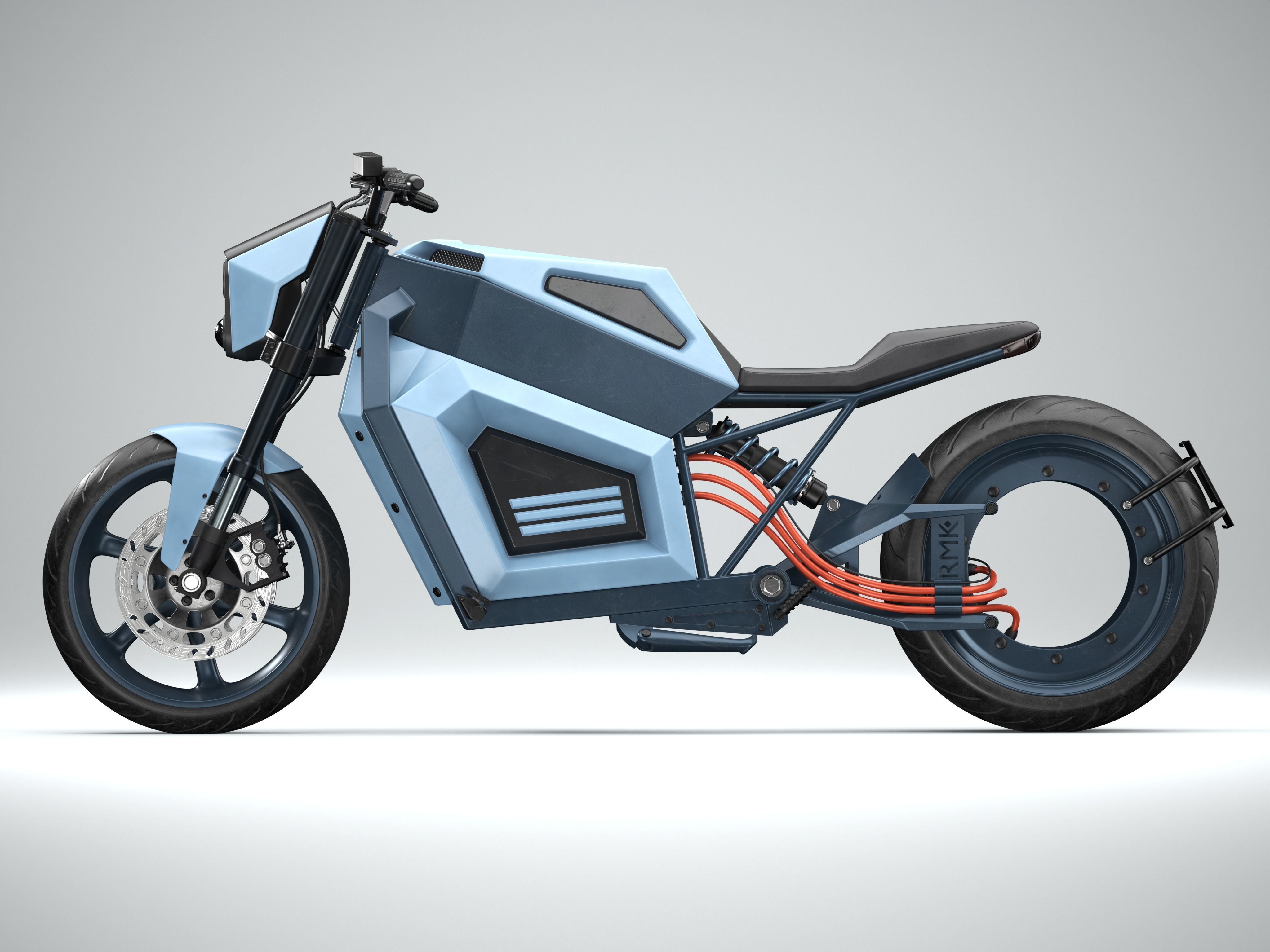 RMK E2 electric motorcycle Blue 3D model_2