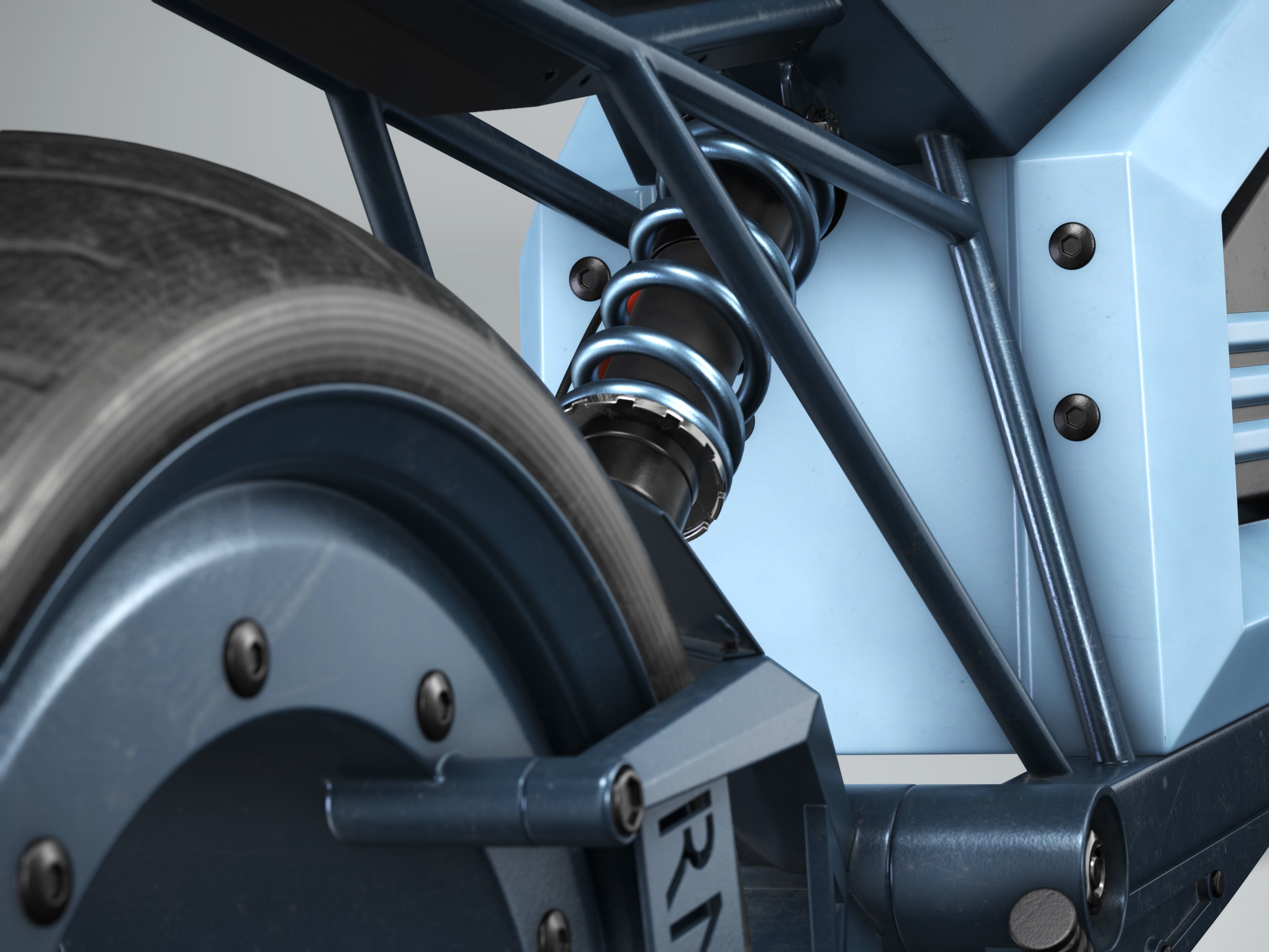 RMK E2 electric motorcycle Blue 3D model_8