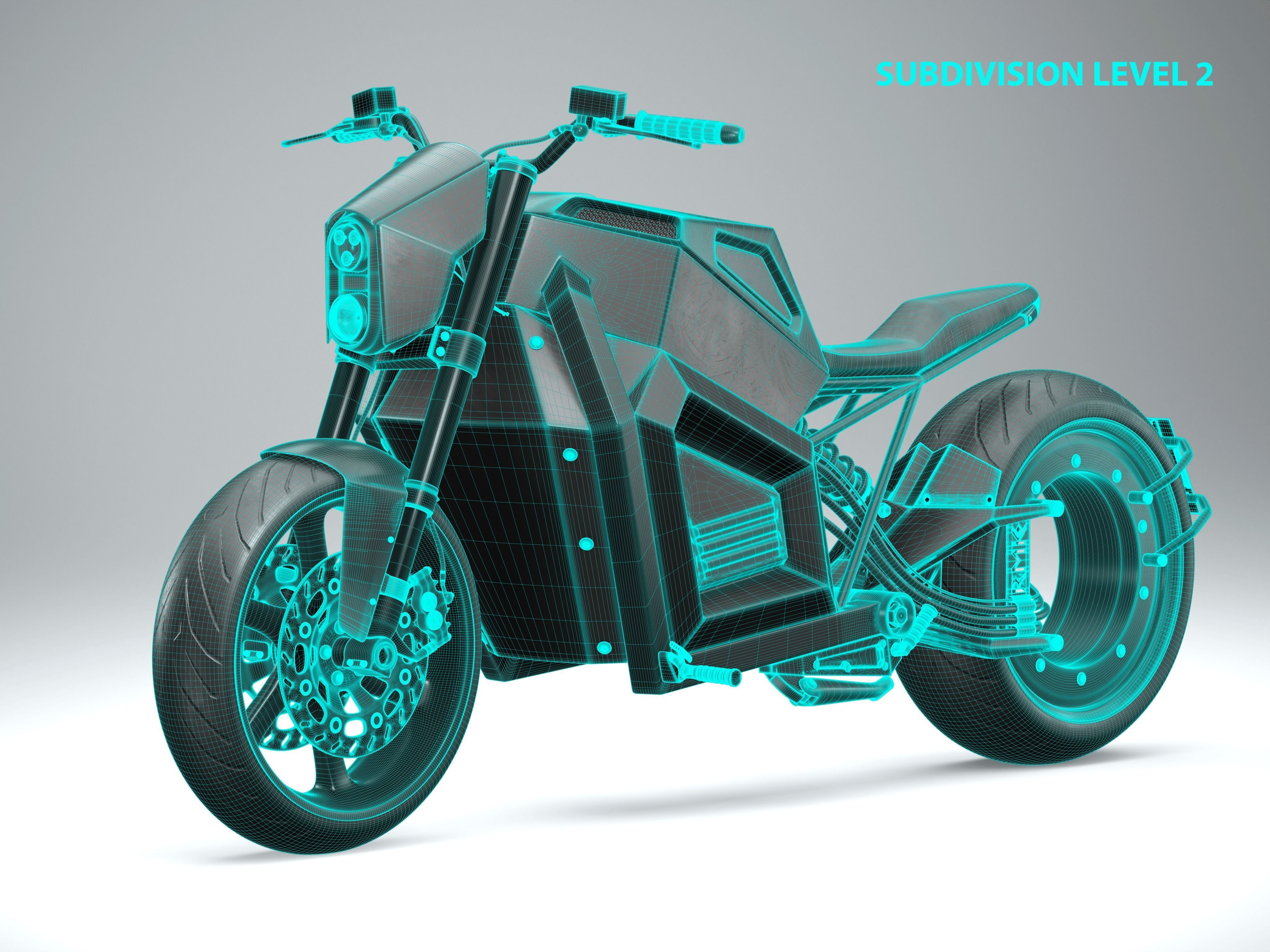 RMK E2 electric motorcycle Blue 3D model_11