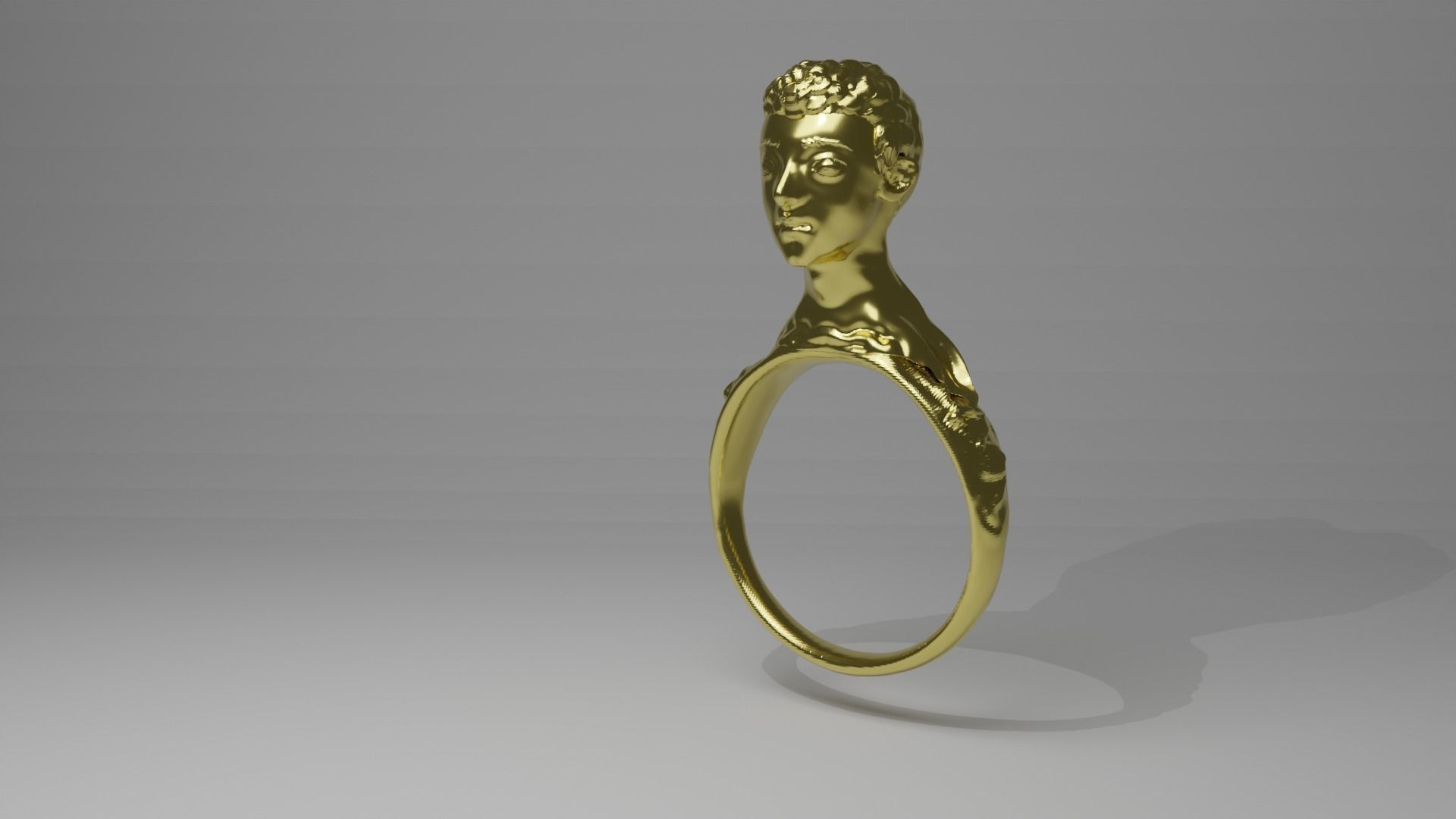 A gold ring containing the head of a child from Apocidonia 3D model_5