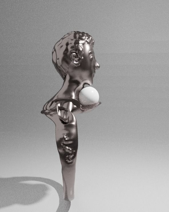 A gold ring containing the head of a child from Apocidonia 3D model_1