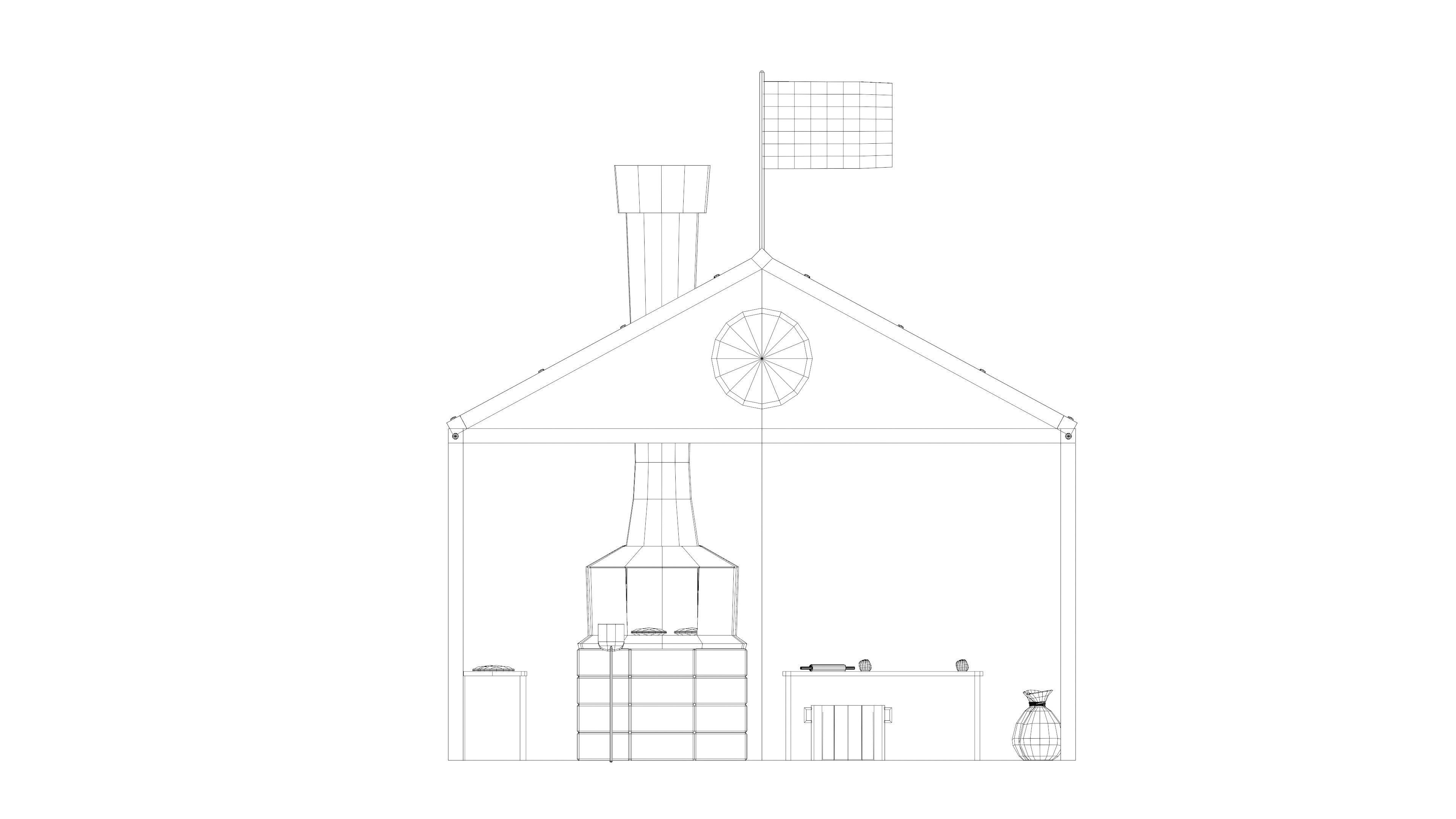 Stylized medieval bakery workshop pbr Low-poly 3D model_4