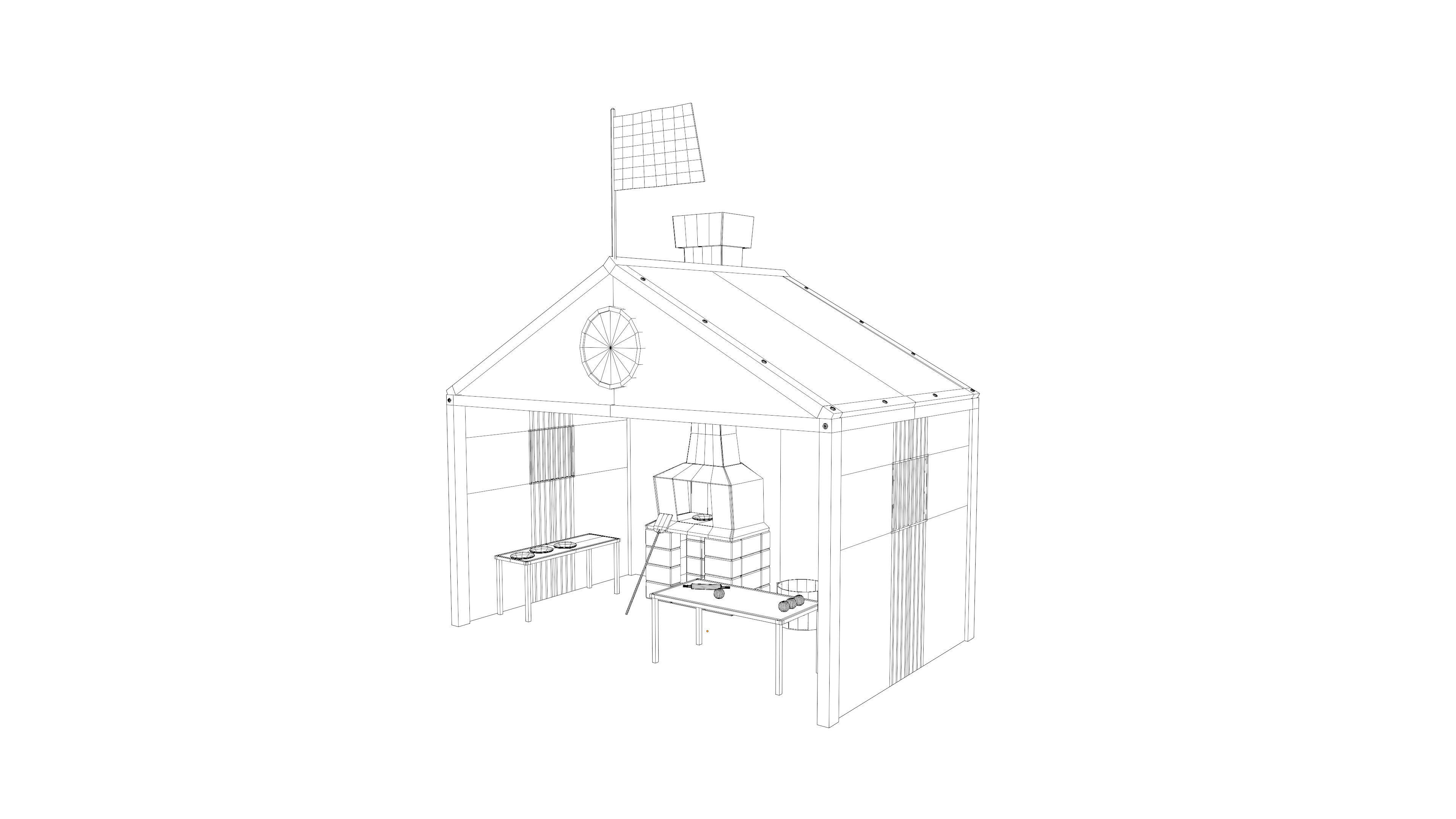 Stylized medieval bakery workshop pbr Low-poly 3D model_5