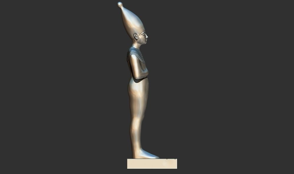 Tutankhamun Mysterious Figure White Crown 3d printable model 3D print model_1