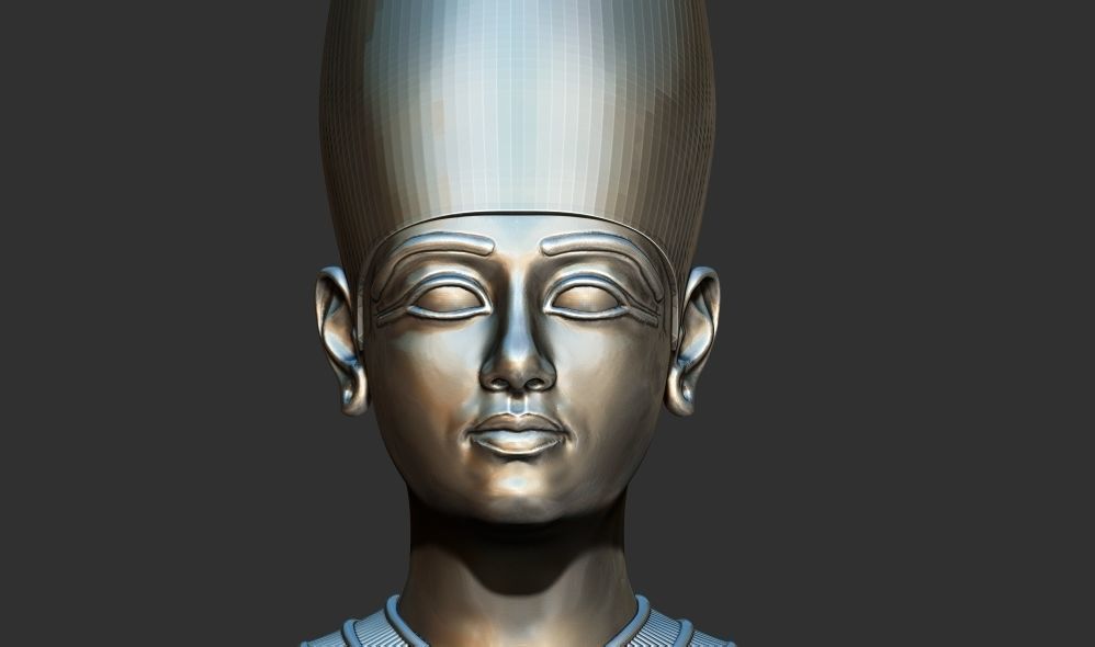Tutankhamun Mysterious Figure White Crown 3d printable model 3D print model_4