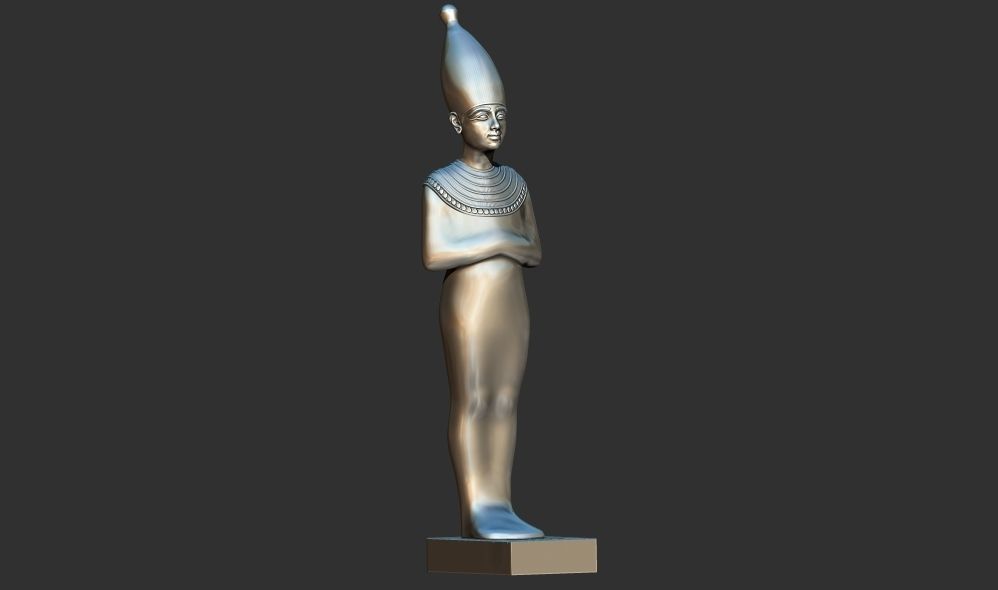 Tutankhamun Mysterious Figure White Crown 3d printable model 3D print model_7