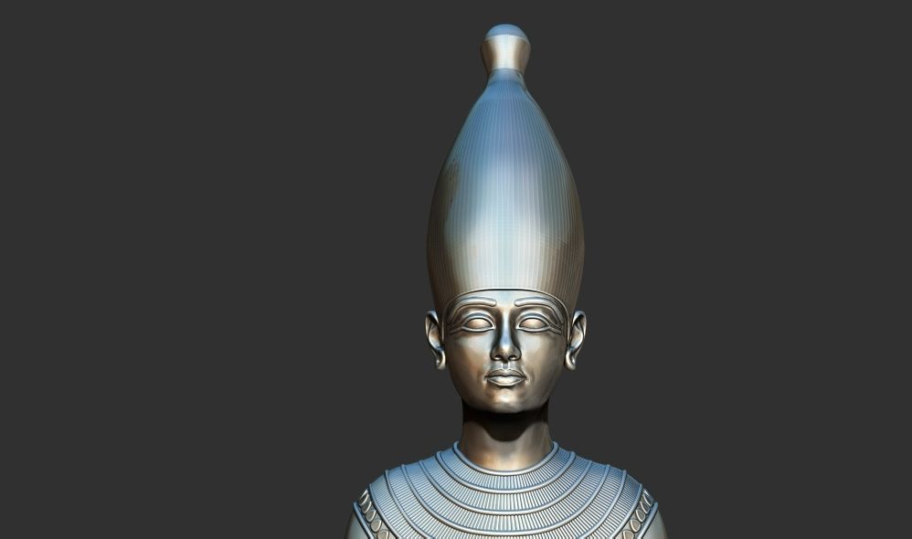 Tutankhamun Mysterious Figure White Crown 3d printable model 3D print model_6