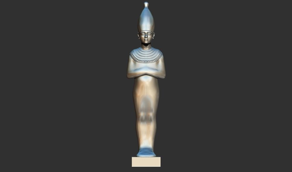 Tutankhamun Mysterious Figure White Crown 3d printable model 3D print model_2