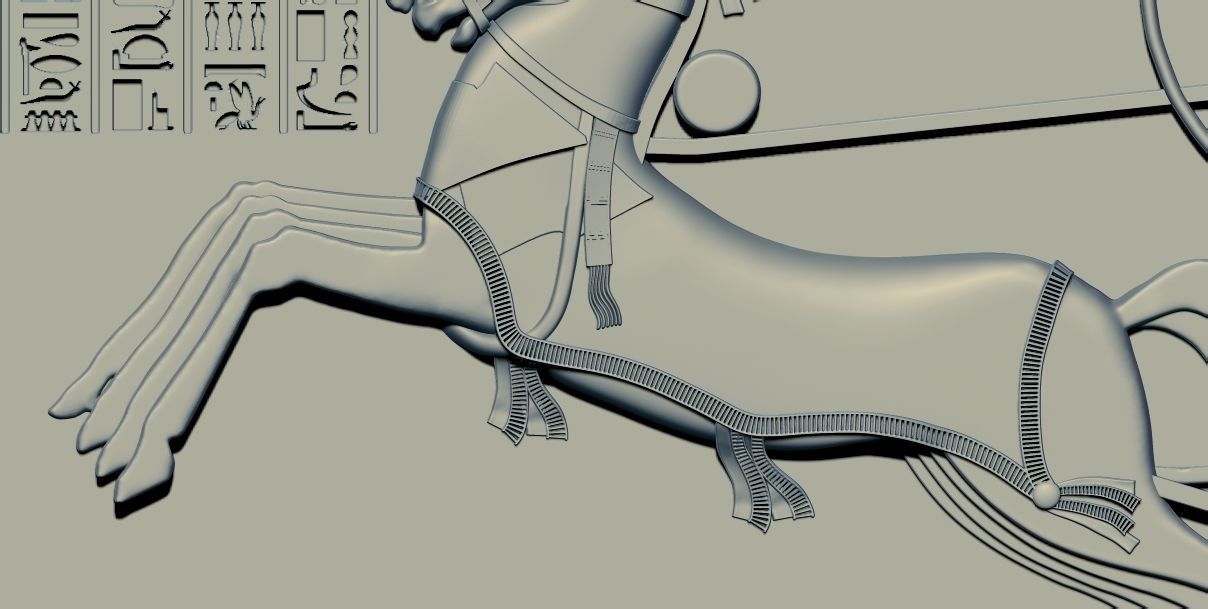 Pharaoh Ramesses II at the Battle of Kadesh 3d relief model cnc 3D print model_10