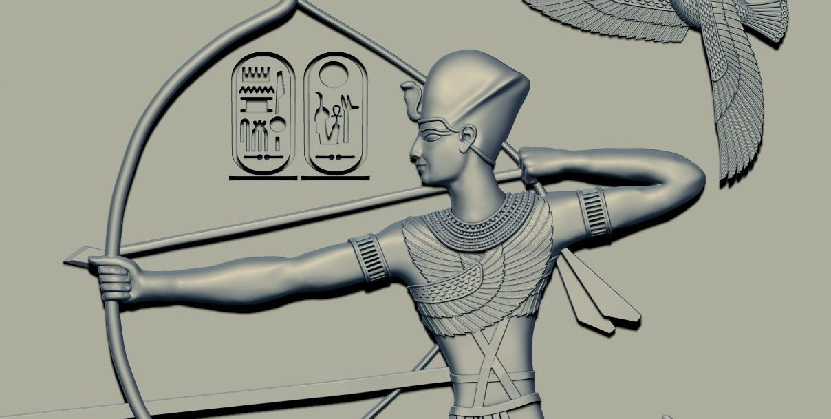 Pharaoh Ramesses II at the Battle of Kadesh 3d relief model cnc 3D print model_2