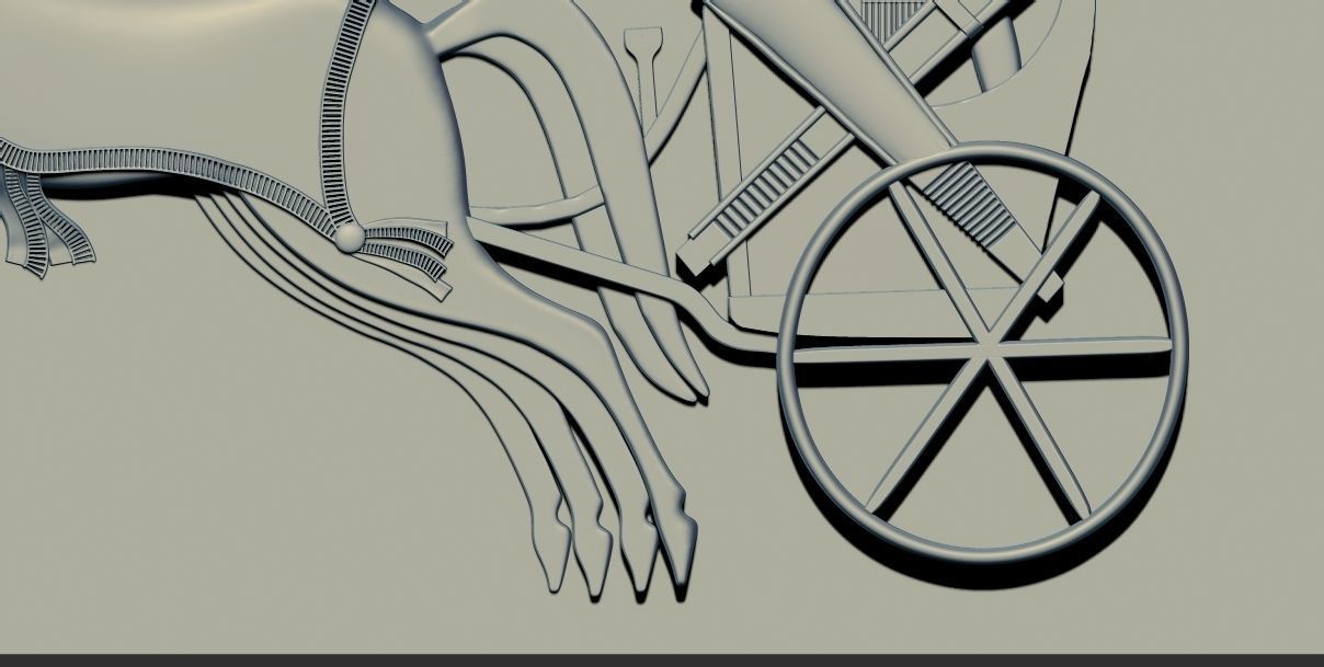 Pharaoh Ramesses II at the Battle of Kadesh 3d relief model cnc 3D print model_6