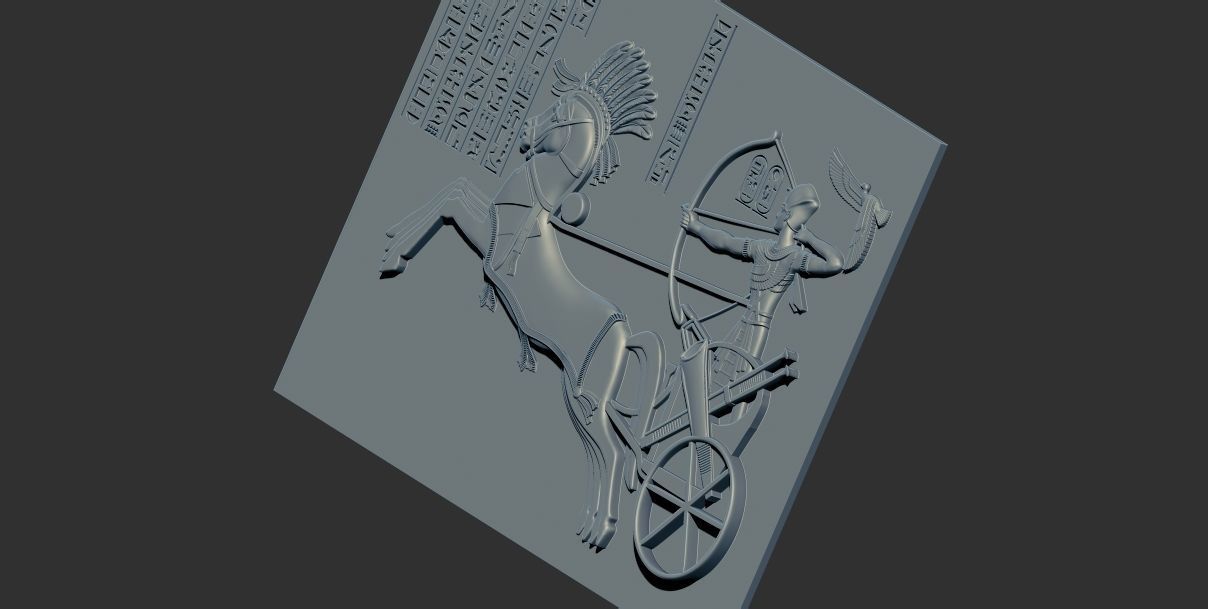 Pharaoh Ramesses II at the Battle of Kadesh 3d relief model cnc 3D print model_9