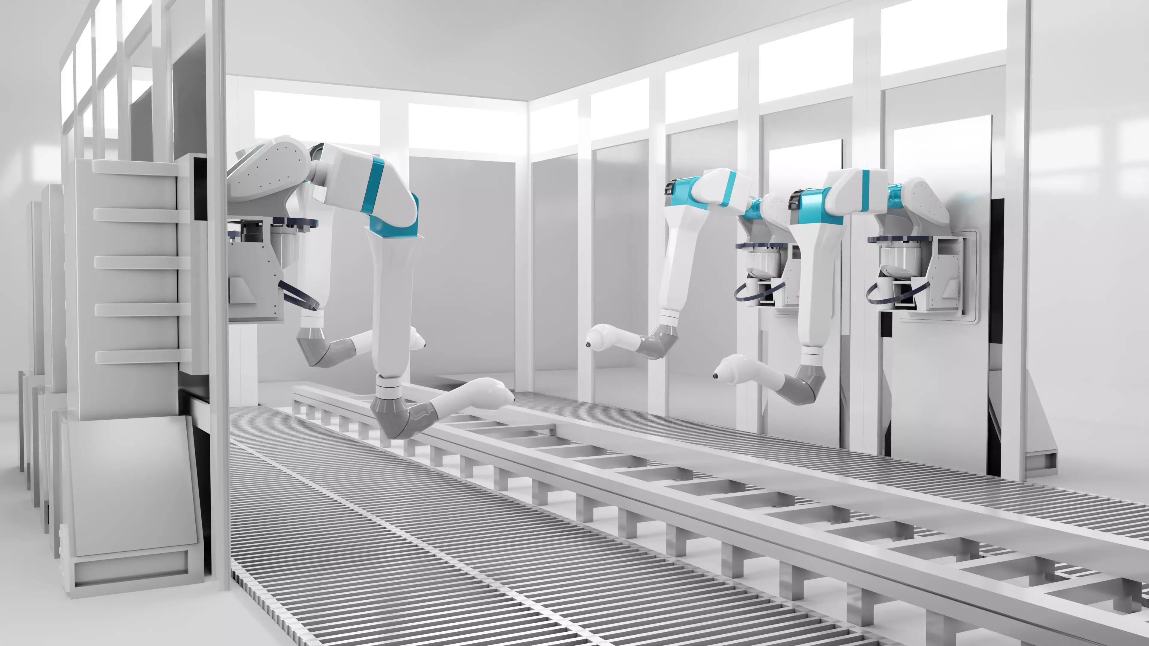 Robotic Arms Paint Booth 3D model_0