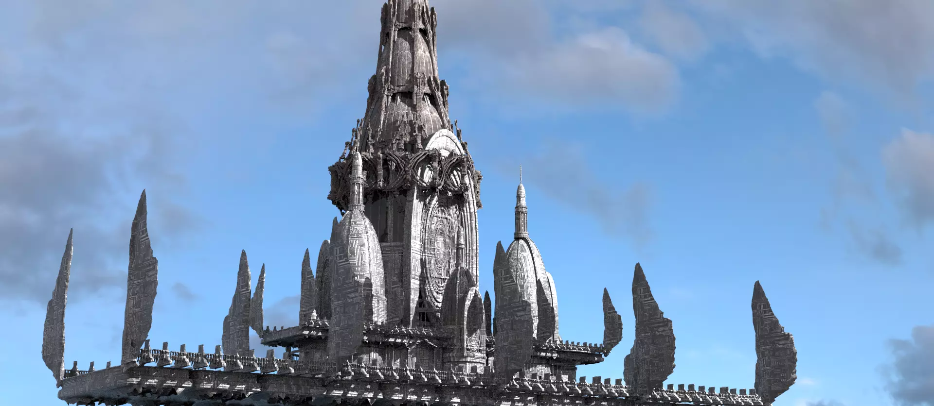 Ancient Dagoth Castle Courtyard 3D model_0