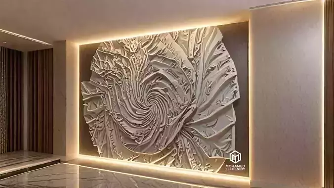 modern panel wall decor set relief stl mural CNC 302