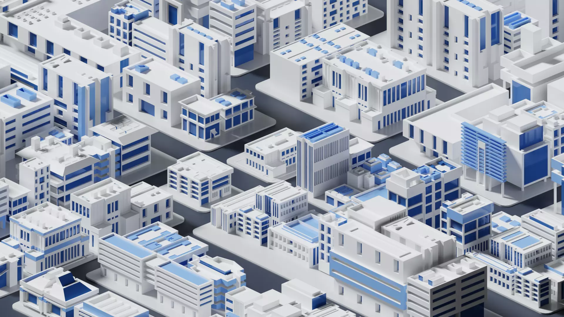 Isometric Simple Lowpoly City Low-poly 3D model_0