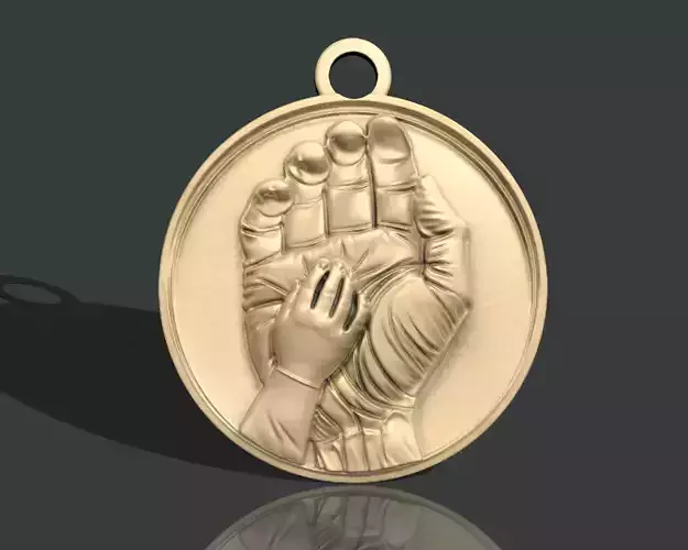 HAND FATHER AND SON PENDANT 3D print model
