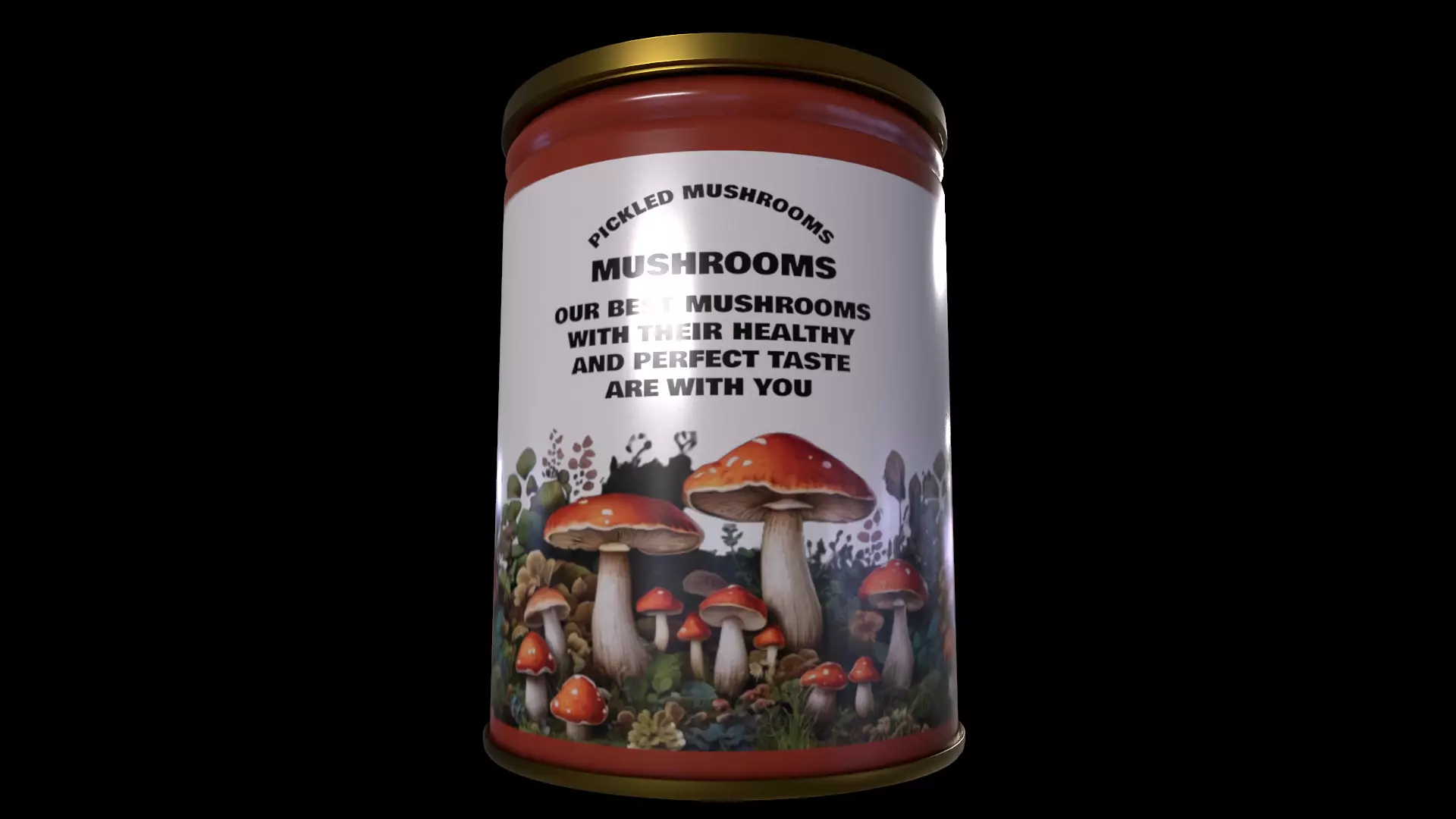 Pickled Mushrooms - GAME READY - LOW POLY PBR 3D MODEL Low-poly 3D model