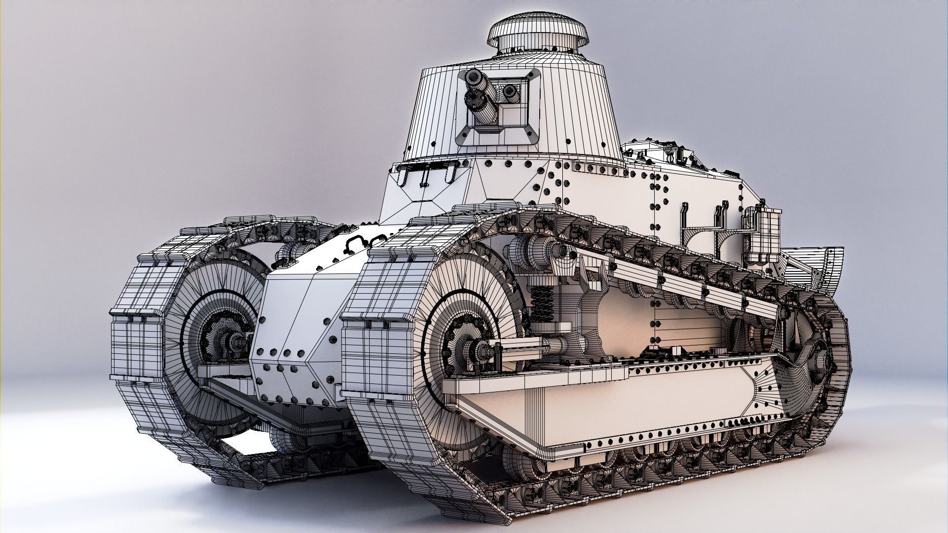 Renault FT 17 - WW1 French Light Tank 3D model_5