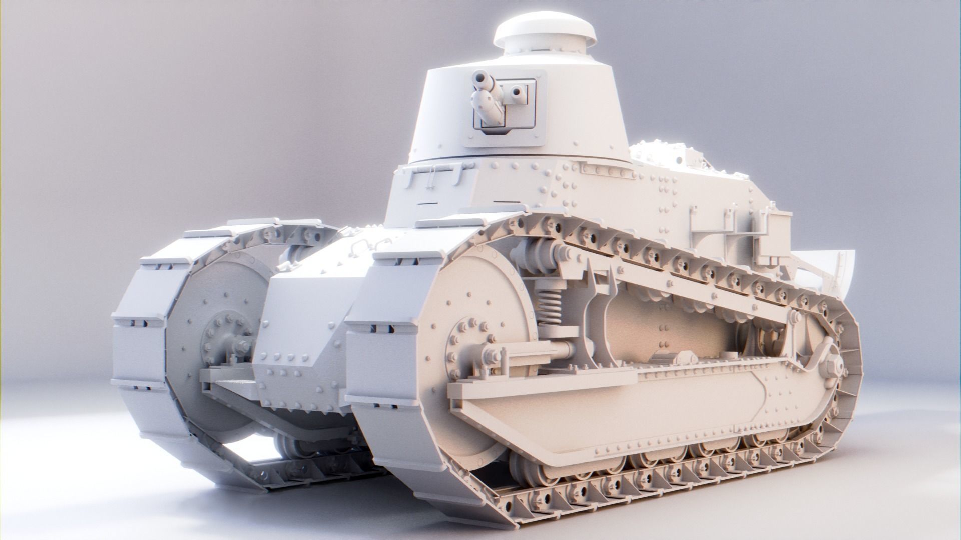 Renault FT 17 - WW1 French Light Tank 3D model_4