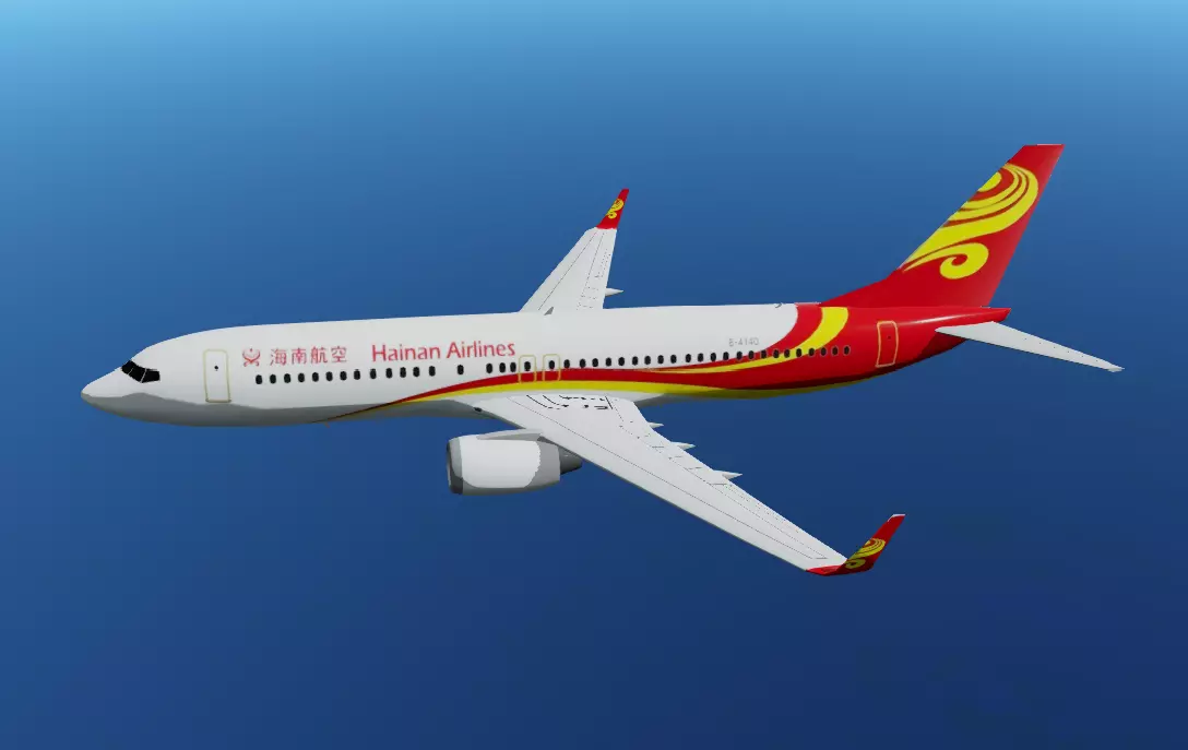 Hainan airlines Boeing 737-800 3D model lowpoly Low-poly 3D model