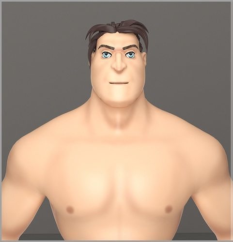 Cartoon character Rig 3D model Low-poly 3D model