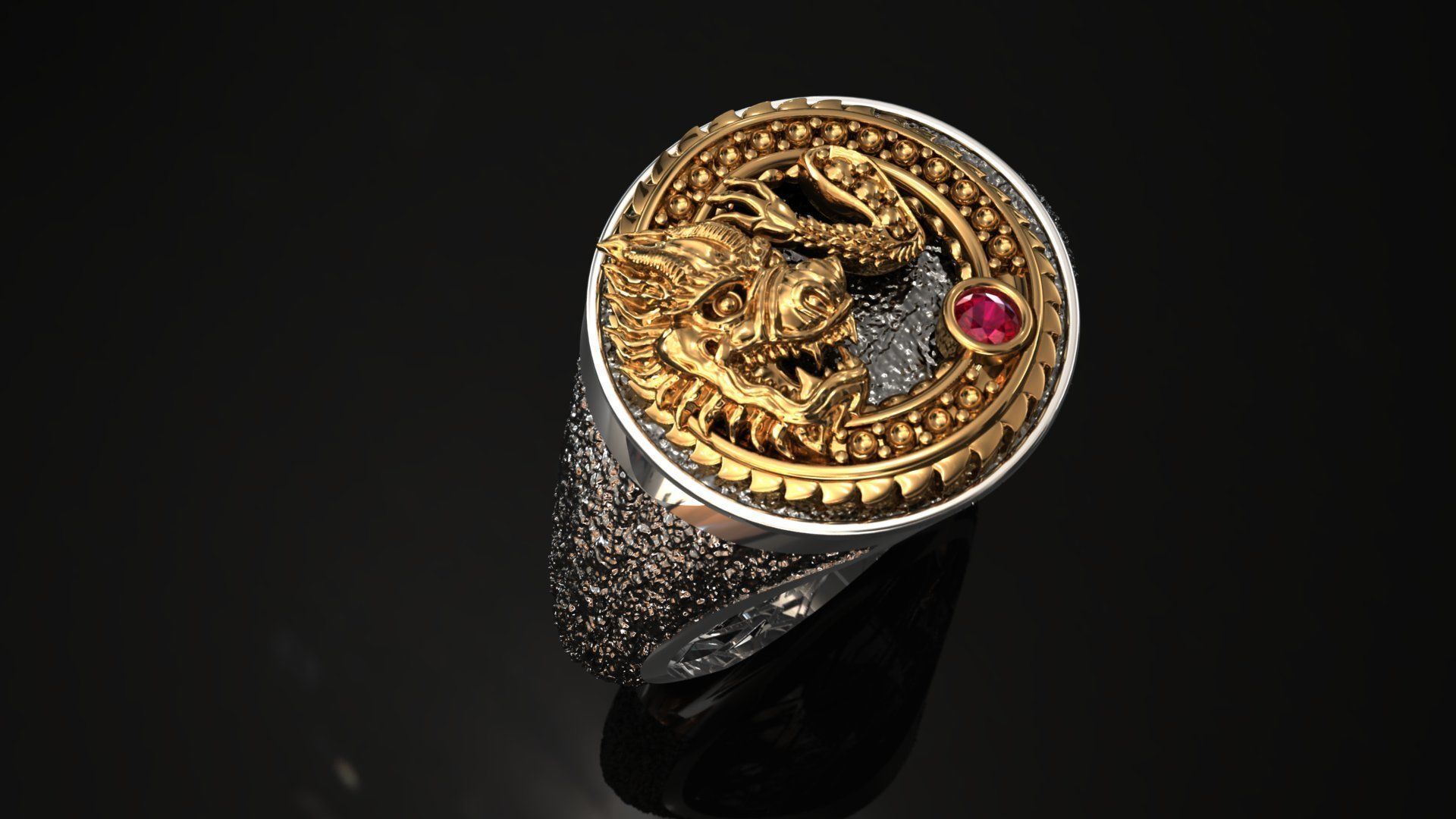 Dragon Ruby Ring 3D print model_5