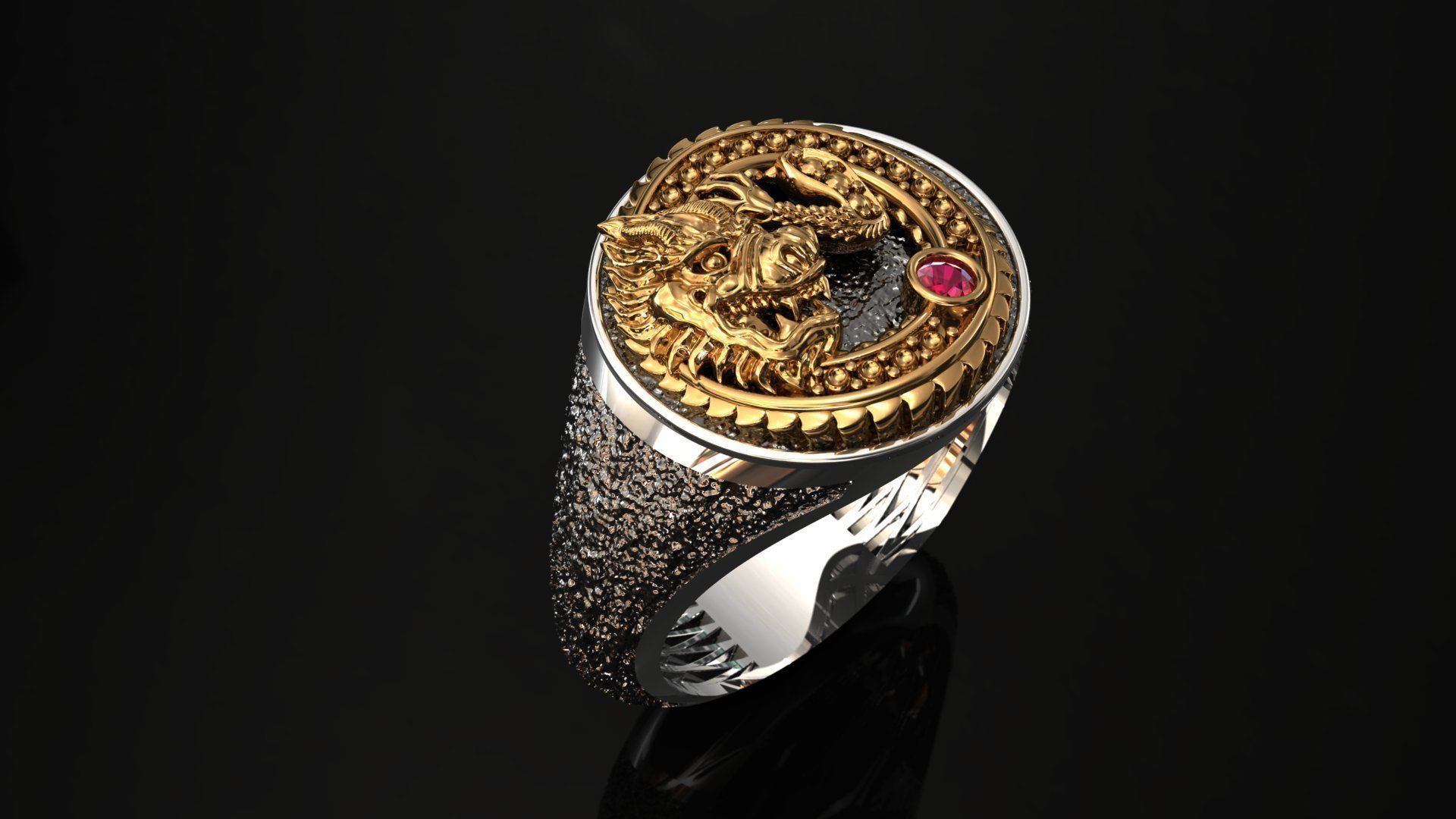 Dragon Ruby Ring 3D print model_1