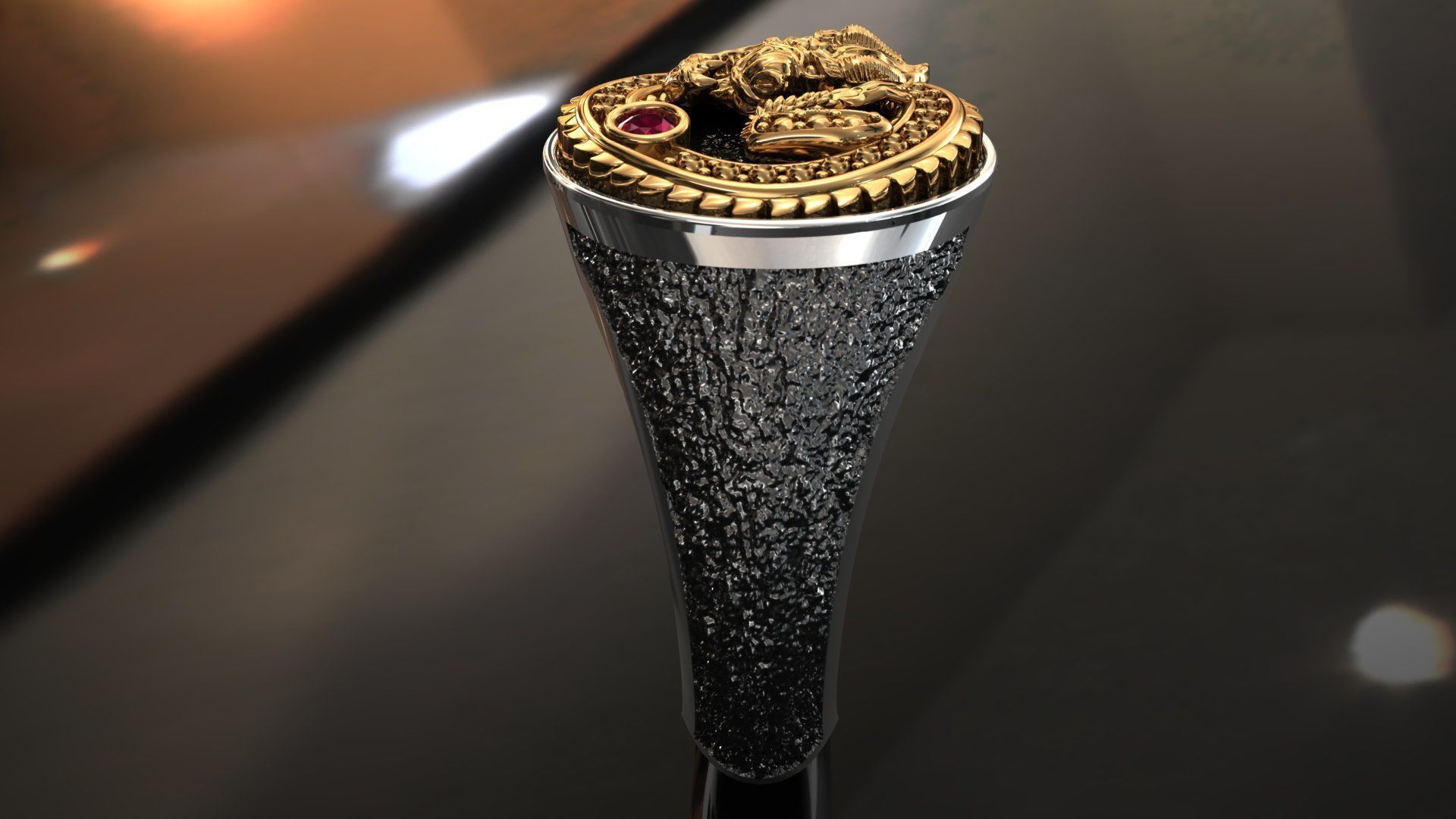 Dragon Ruby Ring 3D print model_3