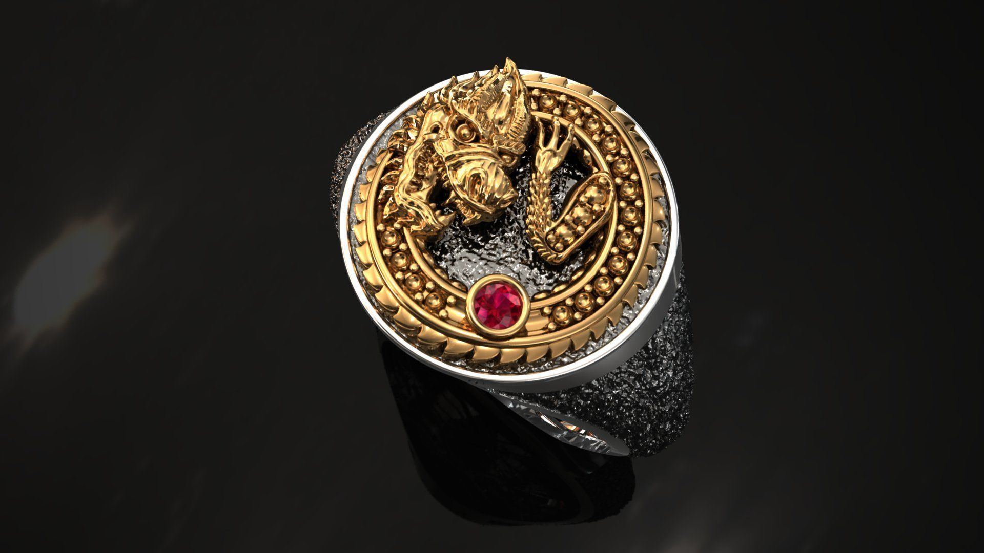 Dragon Ruby Ring 3D print model_4