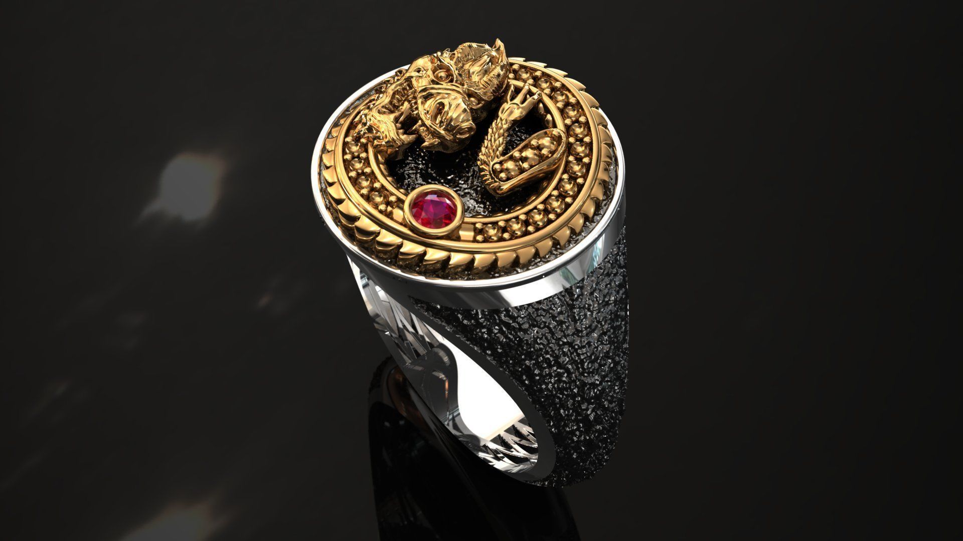 Dragon Ruby Ring 3D print model_2