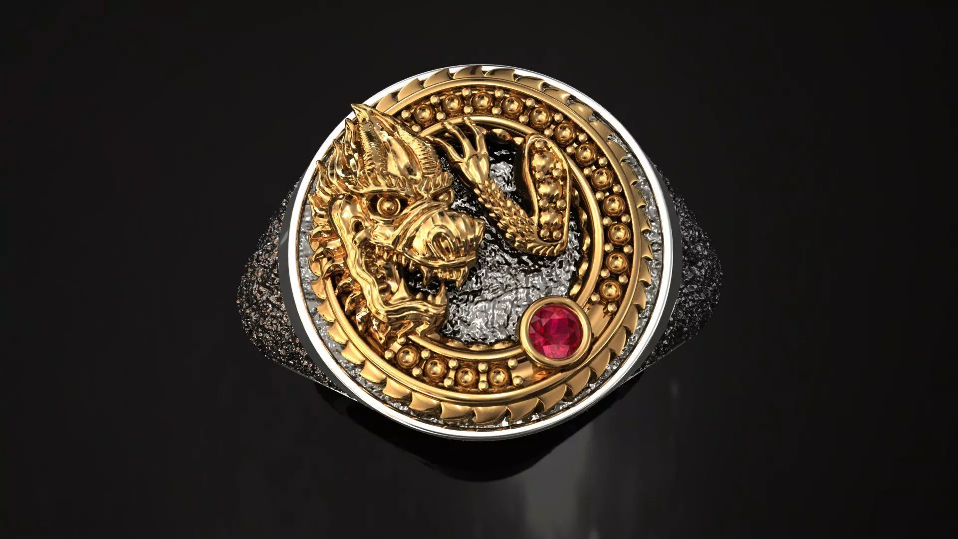 Dragon Ruby Ring 3D print model_0