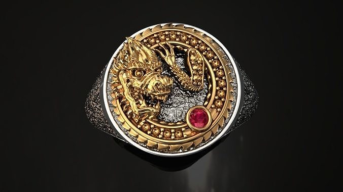 Dragon Ruby Ring 3D print model