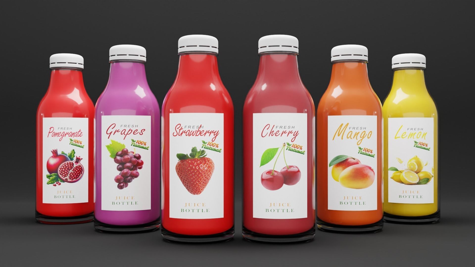 Fruit Juice Bottle 3D model_2