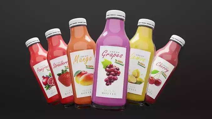 Fruit Juice Bottle 3D model Fruit Juice Bottle 3D model